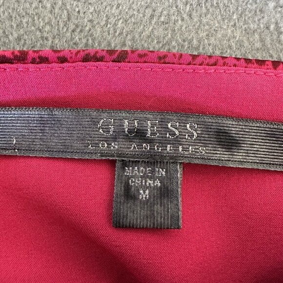 Guess Halter Top Watermelon Pink Snakeskin Print Crossover Size M Party - Picture 6 of 11
